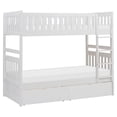 thumbnail image 1 of Lexicon Galen 2-Storage Boxes Transitional Wood Twin over Twin Bunk Bed in White, 1 of 7