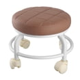 thumbnail image 4 of Ottoman Roulant, Tabouret à Roulettes en Mousse Mémoire Résistant aux Taches pour Intérieur Orange, Beige, Couleur Café, 4 of 8