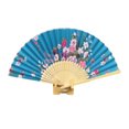 thumbnail image 2 of YAOMOBB Elegant Folding Fan Double Sided Flower Pattern Bamboo Catwalks Lightweight Hand Held Party Props, 2 of 7