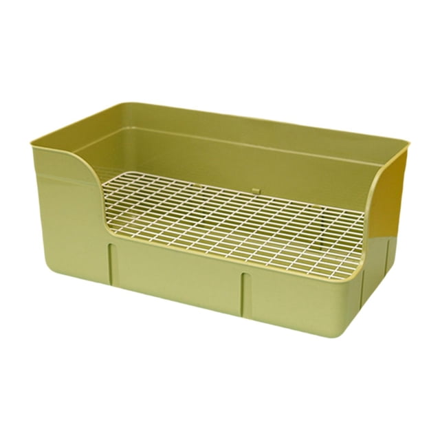 Bunblic Litter Box Potty Pee Pan Tray Corner Toilet Box Pet Toilet for Cat Small Animals Rats Cage Accessories Green