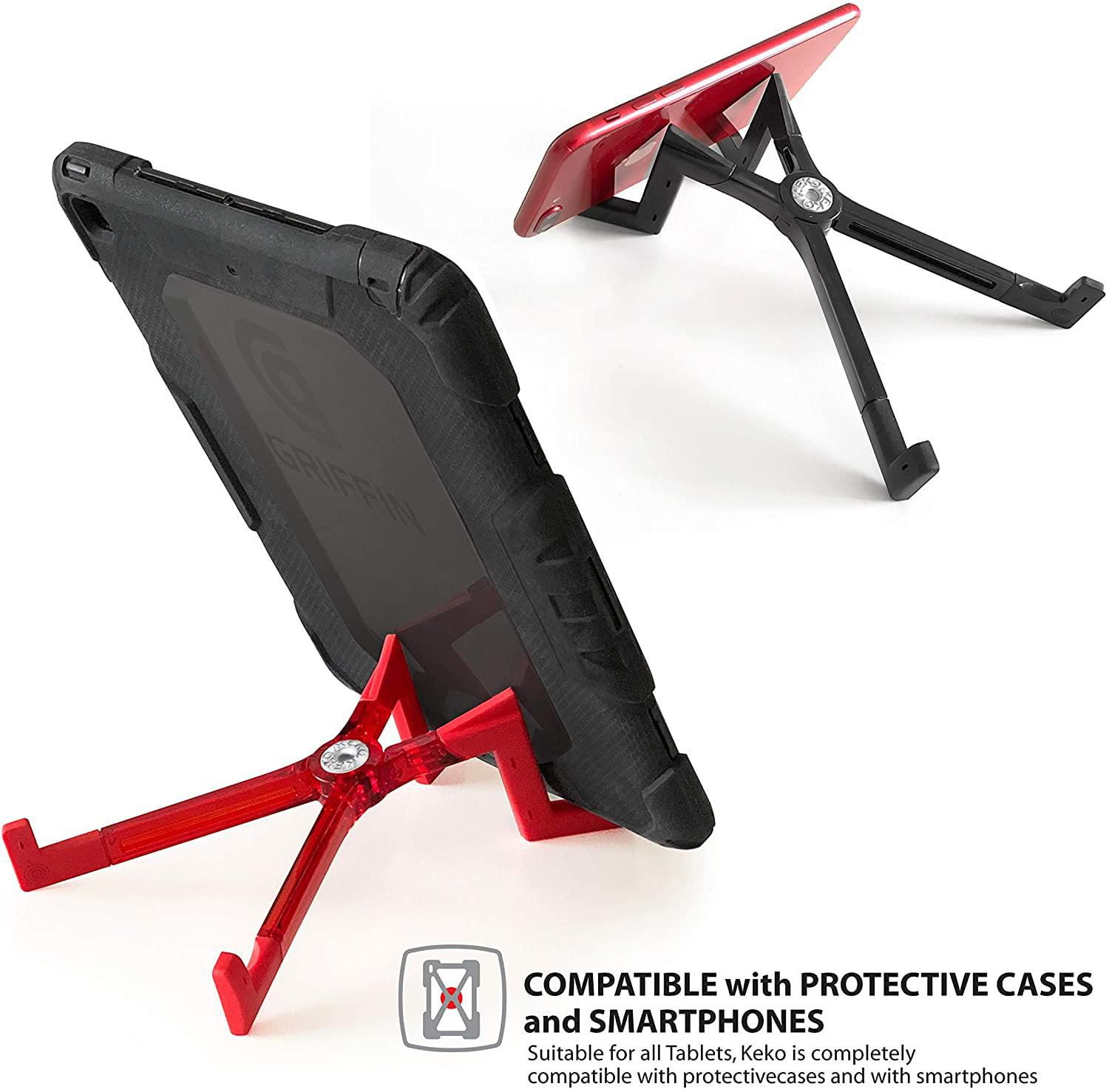 KEKO Support de tablette universel pliable pour iPad/Android Tablet Holder/Galaxy/Kindle + Smartphone