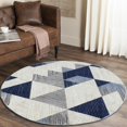 thumbnail image 1 of JV Home Tapis Rond Flèche Bleu 4 Pi Lavable Antidérapant, 1 of 6