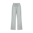 thumbnail image 4 of Simua Capris en Lin pour Femmes Taille Élastique Été Pantalon Ample à Jambe Grand, 4 of 5