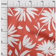 thumbnail image 2 of oneOone Georgette Viscose Rouge Pastel Tissu Feuilles et Floral Tissu pour Robe Tissu Imprimé Tissu au Mètre 42 Pouces de Large, 2 of 5