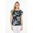 thumbnail image 4 of Women's Hawaiian Off-Shoulder Ruffle Muumuu Top in Midnight Bloom S, 4 of 5