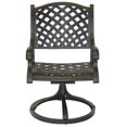 thumbnail image 4 of Nassau Outdoor Patio 4 Swivel Rocker Dining Chairs Dark Bronze Cast Aluminum, Walnut Cushions, 4 of 4