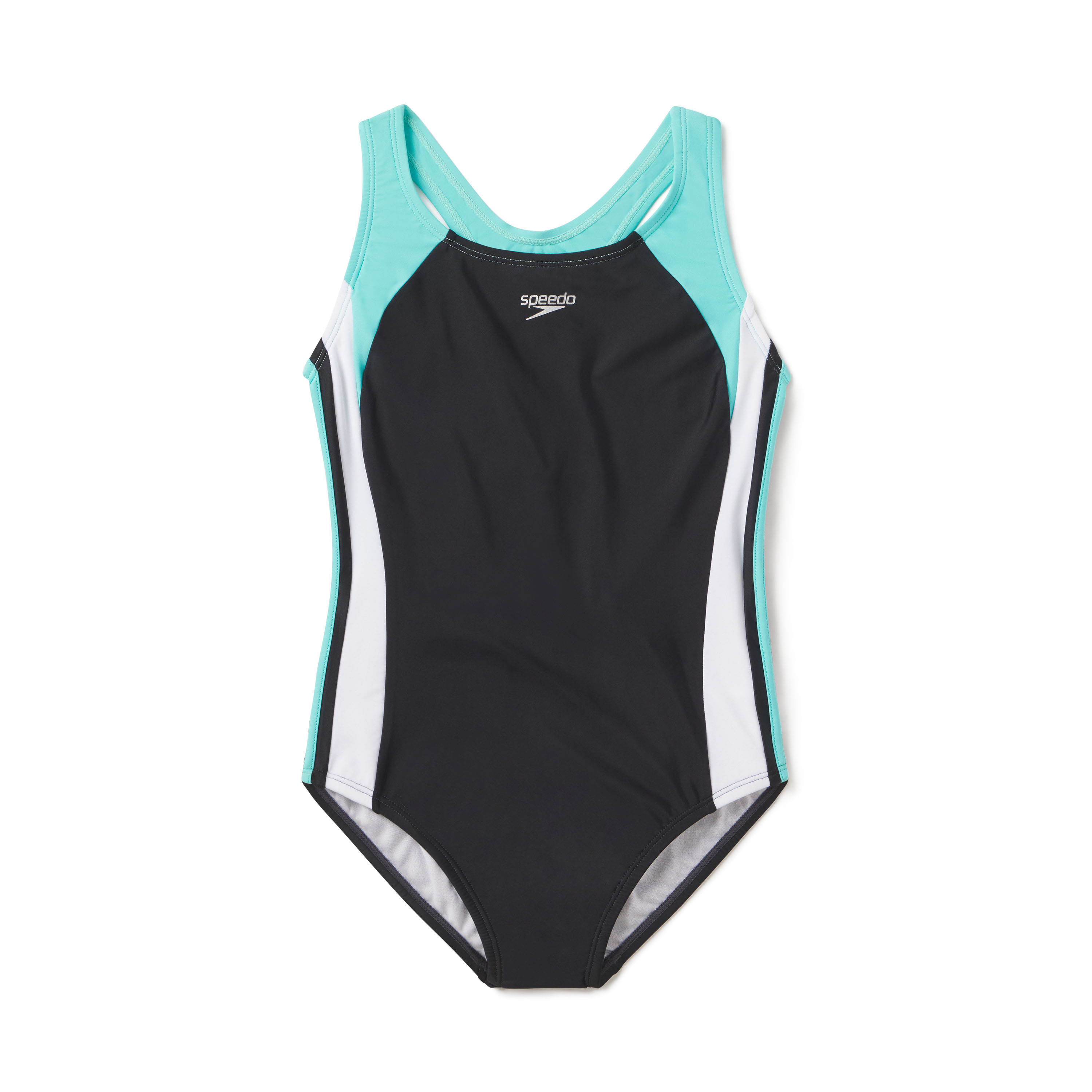 Speedo Girls Infinity Splice One Piece Thick Strap Swimsuit - Sea Level, Size: 14