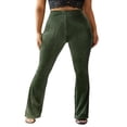 thumbnail image 1 of Women‘s Bootcut Yoga Pants Tummy Control Workout Bootleg Velvet Lounge Active Trouser Sweatpants, 1 of 6