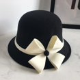 thumbnail image 2 of Chapeau Melon Petit pour Femme, Automne et Hiver, Nœud, Bout Rond, Décontracté, Style Bassin de Pêcheur, 2 of 3