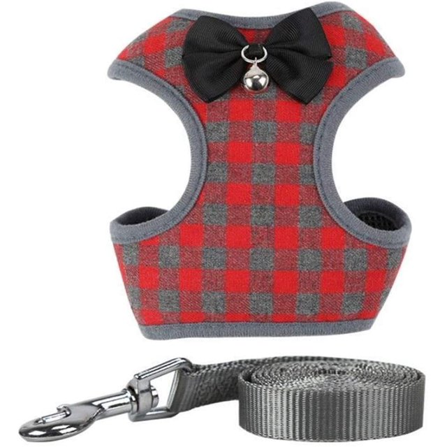 Dog Harness for Cats for Hiking Soft Air Mesh Vest for Small Dogs Cats (Red,M)