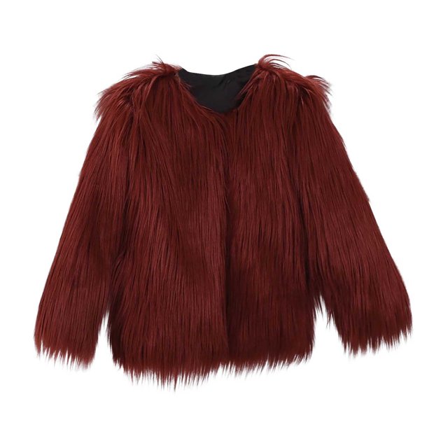 LSLJS Mode Femme Faux Court Col en V Uni Manteau à Manches Longues Polyvalent Haut Haut de Gamme