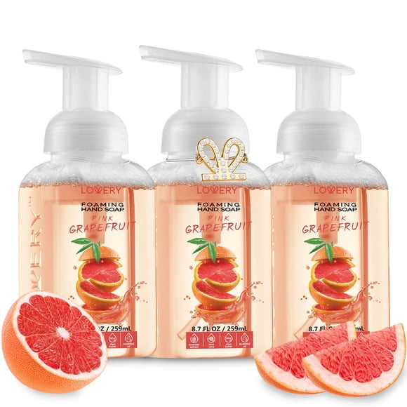 LOVERY Foaming Hand Soap-Pack of 3-Moisturizing Hand Soap with AloeVera & Essential Oils-Alcohol-Free Hand Wash in Honey Almond PomegranatePeach Lavender Jasmine Scent-Free Swarovski Bracele