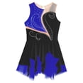 thumbnail image 3 of Jhaoyu Robe de Patinage à Glace Sans Manches pour Filles avec Strass Scintillants Robe de Danse Ballet Gymnastique Noir&Bleu 8, 3 of 6