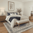 thumbnail image 2 of 5x7 Area Rugs for Living Room and Bedroom with Non Slip Backing Low Pile Light Weight Machine Washable Indoor Rug Persian Medallion Print Pattern, Dusty Blue, 2 of 6