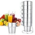 thumbnail image 2 of Cups Set, Delaman Stainless Steel Cups Water Beer Coffee Drinking Cup with Grip Handle 6PCS, 2 of 8