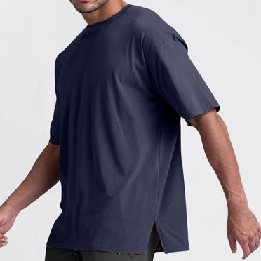 Dvkptbk Fashion Men Solid Color Casual Short Sleeve Round-Neck Blouses Shirts on Clearance