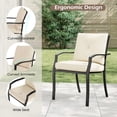 thumbnail image 4 of Gymax Metal Outdoor Dining Chair Set of 2 Stackable Patio Chairs w/ Armrests, 4 of 7