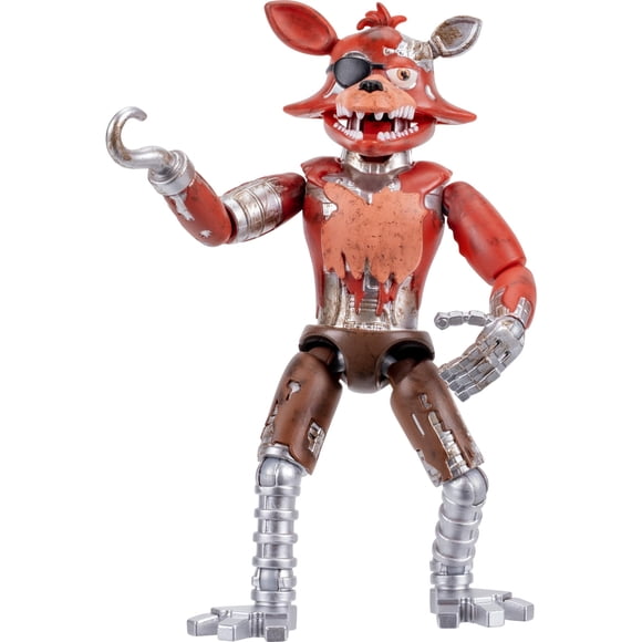 Five Nights at Freddy’s Withered Foxy - 5-Inch Articulated Figure with Jumpscare Feature and Glow-In-The-Dark Eyes