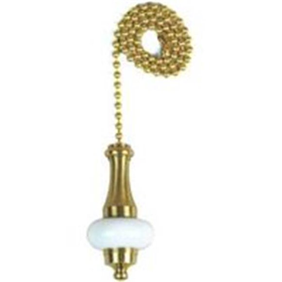 Jandorf Specialty Hardw Chain Pull W/Brs/Wht Cer 12In 60322