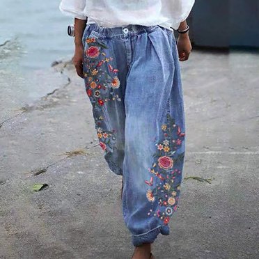 Fankiway Mode Femmes Pantalon Décontracté Imprimé Ample Jambe Large Pantalon Femmes Liquidation Pantalon Femmes Jambe Large