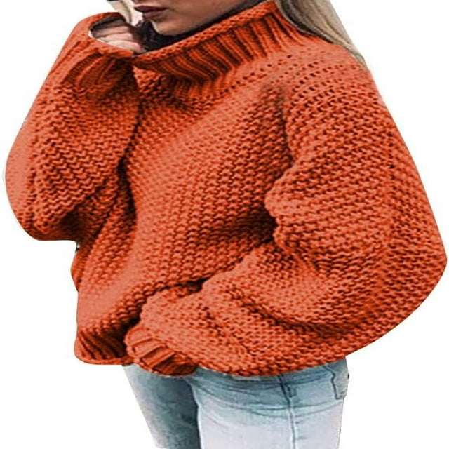 MesaSe Tunique à Long Col Roulé Surdimensionnée pour Femmes Chandail à Manches Chauve-Souris en Tricot