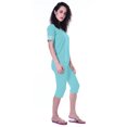 thumbnail image 4 of Moomaya Ensemble de Nuit Uni pour Femmes avec Capri en Coton Tenue de Nuit 2 Pcs Chemises de Nuit-FFZ, 4 of 6