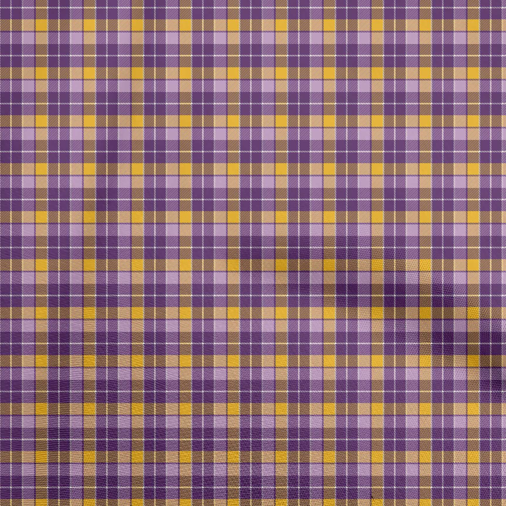 oneOone Rayon Purple Fabric Check Dress Material Fabric Print Fabric By The Yard 56 Inch Wide