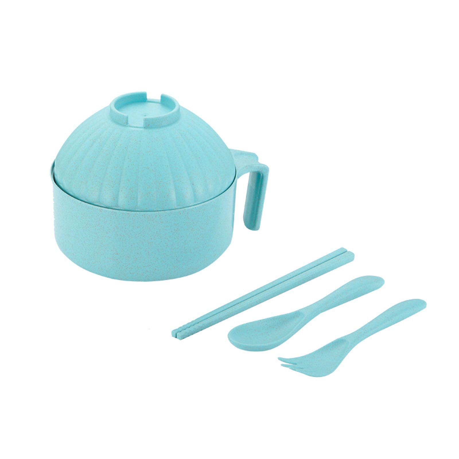 Qonioi Instant Noodle Bowl with Lid, Sharing Lid Bowl and Chopsticks Set, Upgrade Fixing Lid Deepened Bottom Student Dormitory Tableware