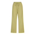 thumbnail image 5 of Women Comfortable High Waisted Wide Leg Pants Drawstring Elastic Trousers Comfy Straight Leg Long Pants With Pockets, 5 of 5