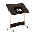 thumbnail image 1 of Portable Standing Desk with Height Adjustable From 26"-34", Foldable Stand Desk Rolling Computer Workstations with Lockable Wheels for Home Office Craft & Study, 1 of 7