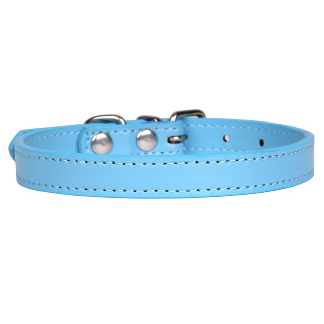 Faux Leather Collar Metal Buckle Pet Collar Adjustable Pet Collar for Small Dogs