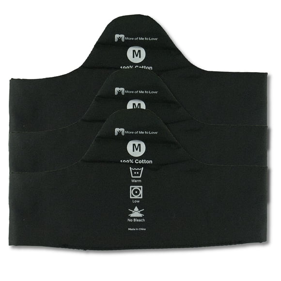 Cotton More of Me to Love Bra Liner 3-Pack Medium Black