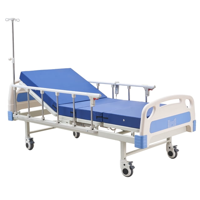 KFFKFF Premium 2 Function Full Electric Hospital Bed, ICU Electric Medical Bed with Backrest & Legrest Adjustment, 5" Locking Casters, 550LBS Loading