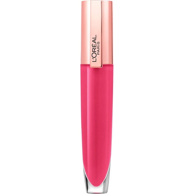 L'Oreal Paris Glow Paradise Baume à Lèvres en Gloss en tube rose Vif avec Capuchon rose Doré, Doté d'Une Formule de Baume Soyeuse et Non Collante Infusée d'Extrait de Grenade et d'Acide Hyaluronique pour Hydrater les Lèvres avec un Éclat Naturel Translucide, Idéal pour les Lèvres Sensibles.