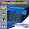 thumbnail image 3 of VEVOR Pool Fountain Stainless Steel Pool Waterfall 11.8\" x 4.5\" x 3.1\"(W x D x H) with LED Strip Light Waterfall Spillway with Pipe Connector Rectangular Garden Outdoor, 3 of 9
