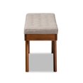 thumbnail image 3 of Baxton Studio Alona Mid-Century Upholstered Wood Bench in Light Gray, 3 of 8