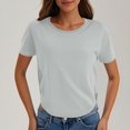 thumbnail image 2 of Yuyuzo Hauts Courts pour Femmes T-Shirts à Manches Courtes Col Rond Hauts de Sortie T-Shirts Unis Hauts, 2 of 7