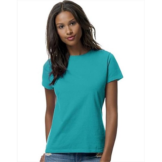 Hanes SL04 T-Shirt Nano-T pour Femmes Taille Grand, Bleu Sarcelle