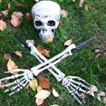 thumbnail image 4 of Plastic Horror Skeleton Skull Ornament Halloween Decor for Home  3 Piece Set, 4 of 9