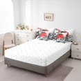 thumbnail image 4 of YST Mount Fuji Bed in a Bag King Size Japanese Style Koi Fish Duvet Insert Ukiyo-E Theme 7 Piece Comforter Set Mountain Cherry Blossom Red Sun Ink Painting Flat Fitted Sheet,Black White, 4 of 5