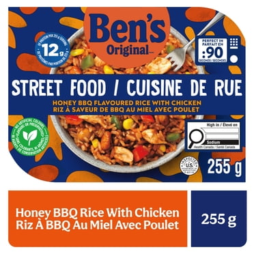BEN'S ORIGINAL™&nbsp;Street Food Honey BBQ Flavoured Rice with Chicken, Prepared Entrée, Microwave in 90 Seconds, 255 g