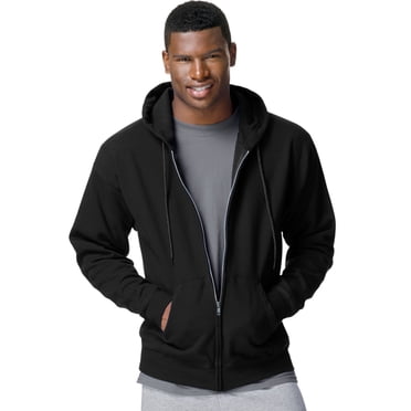 Hanes ComfortBlend EcoSmart Men`s Full Zip Hoodie, M, Black