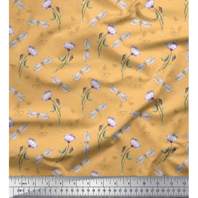 Soimoi polyester Crepe Fabric Semi Circle Geometric Print Fabric by Yard 42 Inch Wide