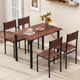 thumbnail image 2 of Costway 5 PCS Dining Table Set Industrial Style Kitchen Table & Chairs for 4 Dark Brown, 2 of 10