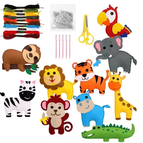 Binwennn Sewing Craft Kit Animal Sewing Craft Kit For Kids DIY Sewing Animals Crafts Educational Sewing Kit For Beginner Boys And Girls Arts And Crafts for Kids Ages 8-12 Boys Diy Crafts for Girls