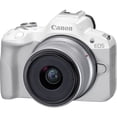 thumbnail image 1 of Canon EOS R50 Appareil Photo Sans Miroir avec Objectif 18-45 mm (Blanc) - 5812C012, 1 of 6