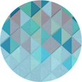 thumbnail image 1 of Ahgly Company Machine Washable Indoor Round Transitional Blue Koi Blue Area Rugs, 7' Round, 1 of 7