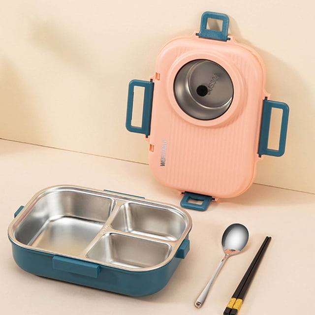 EGNMCR Lunch Bags for Women Lunch Box Bento Box 1100ml Stainless Steel Bento Lunch Box For Kids And Adults Stackable Containers With 3 Compartments lunch tableware