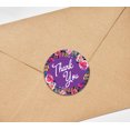 thumbnail image 3 of Darling Souvenir Rond 45 Pcs Floral & Vignes Bord Violet Merci Autocollants Enveloppe Sceau-1,6 Pouces, 3 of 4