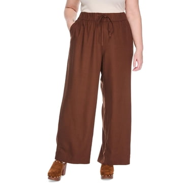 Lane Bryant Women's Plus Linen-Blend Wide Leg Pant